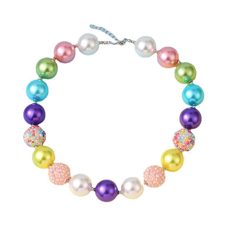 Collares de perlas de arco iris acrílico al por mayor